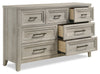 Lara Bedroom 7-Drawer Dresser, 60.6"W x 38"H - Antique Grey | Commode Lara de 60,6 po (L) x 38 po (H) à 7 tiroirs pour la chambre à coucher - gris antique