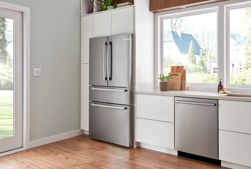 Bosch 800 Series 36\" 20.5 Cu. Ft. Smart 4-Door French Door Refrigerator with Dual Compressor - Stainless Steel