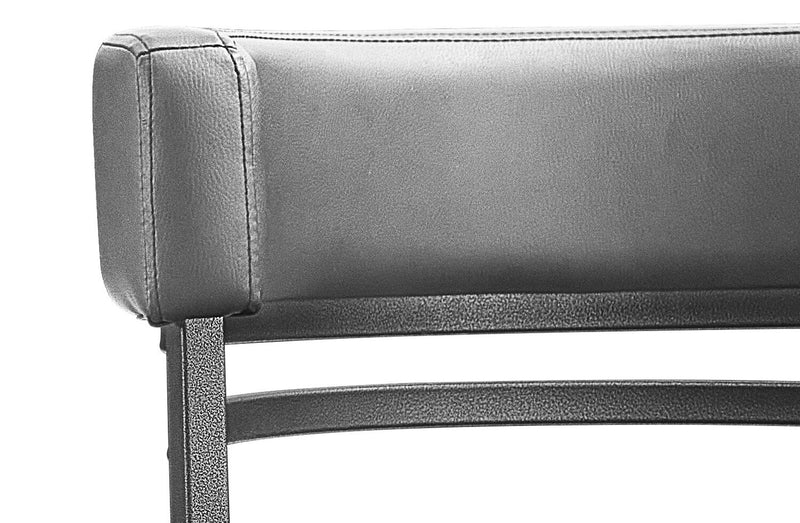 Mila Counter-Height Stool with Swivel Seat & Vegan Leather Fabric, 25\"H, Metal - Grey