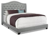 Penelope Linen-Look Fabric Queen Bed - Grey 