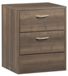 Arlo Bedside 2-Drawer Nightstand, 18.3\"W x 22\"H, Made in Canada - Grey/Brown