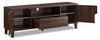 Finn 60" TV Stand - Modern style TV Stand in Dark Walnut Particleboard, Medium Density Fibreboard (MDF)