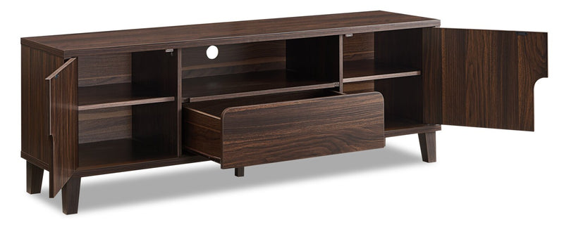 Finn 60\" TV Stand with Storage and Cable Management for TVs up to 65\"- Dark Walnut