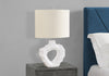 27" Cream Resin Rippled Sculptural Table Lamp|Lampe de table sculptée et ondulée de 27 po en résine crème