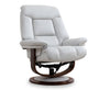 Maven 34.5" Grey Genuine Leather Stress Free Reclining Chair with Footrest and Wood and Metal Base - Grey | Fauteuil inclinable Maven antistress de 34,5 po en cuir véritable gris avec repose-pieds et base en bois et métal - gris