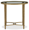 Copia 22" Traditional Oval Glass Top End Table - Silver and Gold with Metal Base|Table de bout ovale traditionnelle Copia de 22 po avec dessus en verre - argentée et dorée avec base en métal