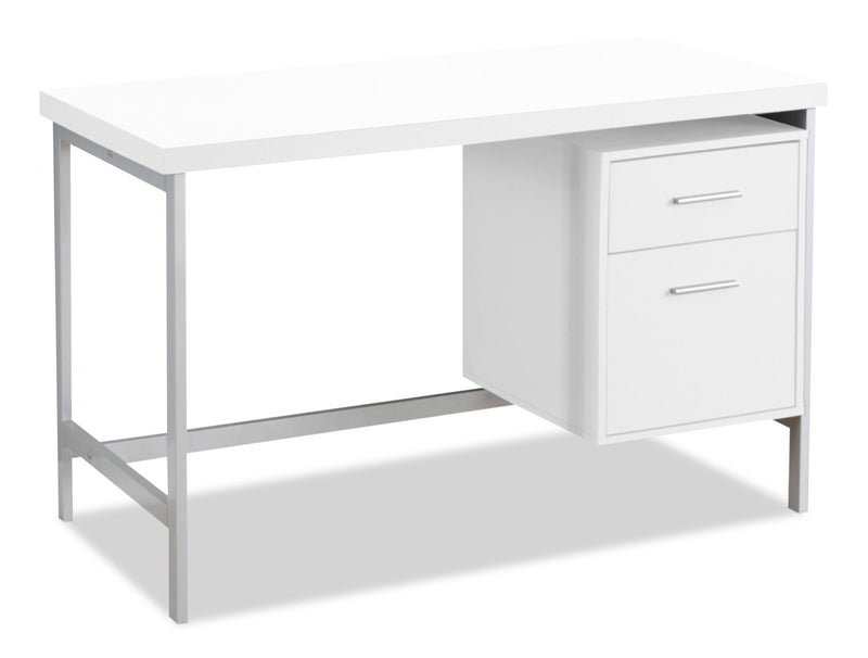 Lindsay 47.25\" Office Desk with 2-Drawers - White