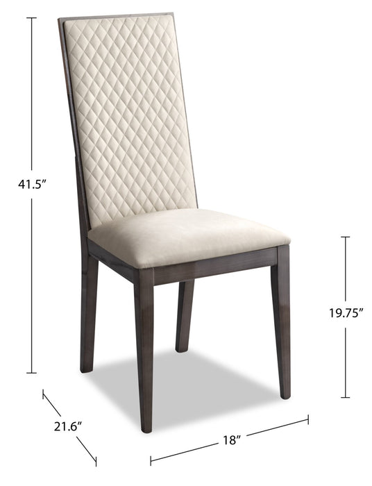 Gino Dining Chair with Vegan-Leather Fabric - Made in Italy, Modern - Taupe