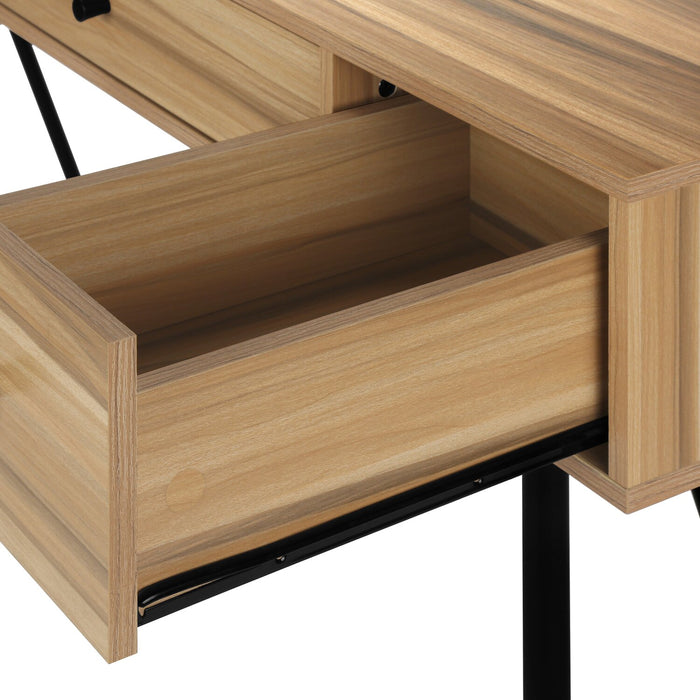 Shia 47.25\" Office Desk with 3-Drawers - Natural