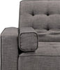 Avery Linen-Look Fabric Futon - Grey 