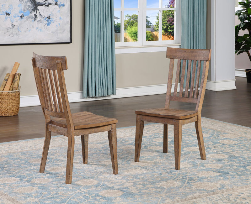 Cedar Dining Chair, Pine Wood, Slat Back - Brown