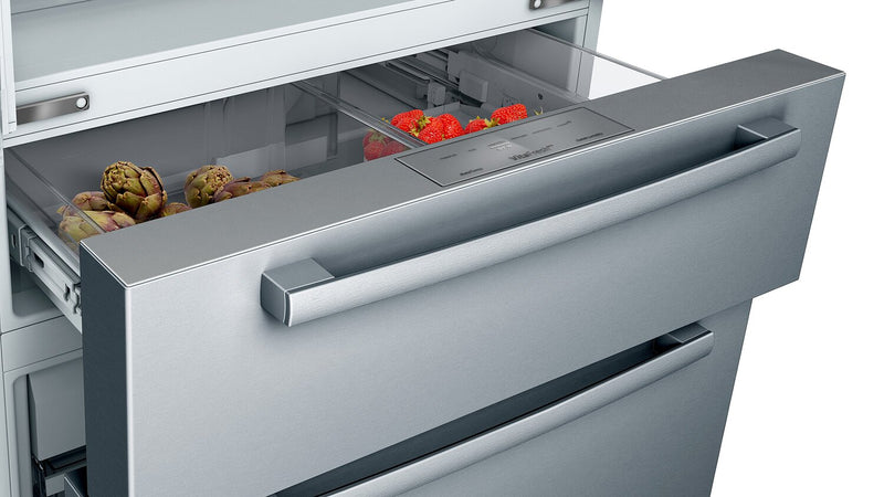Bosch 800 Series 36\" 20.5 Cu. Ft. Smart 4-Door French Door Refrigerator with Dual Compressor - Stainless Steel