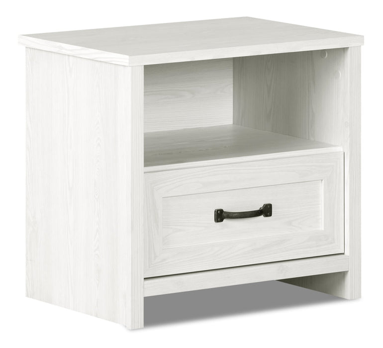 Dove Bedside 1-Drawer Nightstand, 23.8\"W x 22.5\"H, Made in Canada - White