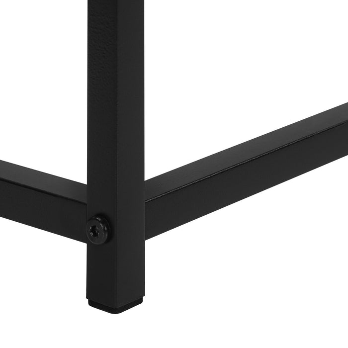Alma 31.5\" Modern Sofa Table - Marble Look with Black Metal Frame