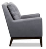 Adel Linen-Look Fabric Accent Chair - Dark Grey - Contemporary style Accent Chair in Dark Grey Plywood, Rubberwood