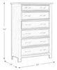 Levi Bedroom Chest of Drawers, 6-Drawer, 39"W x 56"H, Wood - Drift Grey | Commode verticale Levi de 39 po (L) x 56 po (H) à 6 tiroirs en bois pour la chambre à coucher - gris bois de grève