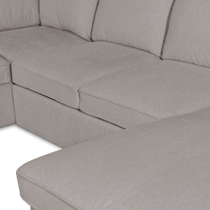 Scott Living Haven 3-Piece Chenille Fabric Sleeper Sectional with Two Storage Chaises - Grey
