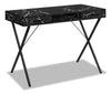 Rowan 42\" Office Desk with 2-Drawers & Cubbyhole - Black Marble-Look