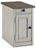 Colby Chairside Table  - Rustic style End Table in Weathered oak and antique white