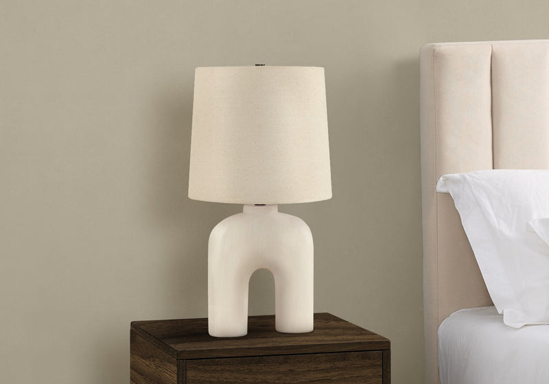 25\" Cream Resin Arch Shaped Table Lamp