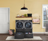 LG 6 Cu. Ft. Front-Load Washer and 9 Cu. Ft. Electric Dryer - Black Steel 