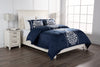 Navy Damask 3-Piece King Comforter Set