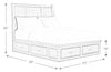 Levi Platform Storage Bed with Headboard & Frame, Wooden, Drift Grey - Queen Size | Lit plateforme de rangement Levi en bois avec tête de lit et cadre de lit, gris bois de grève - format grand lit