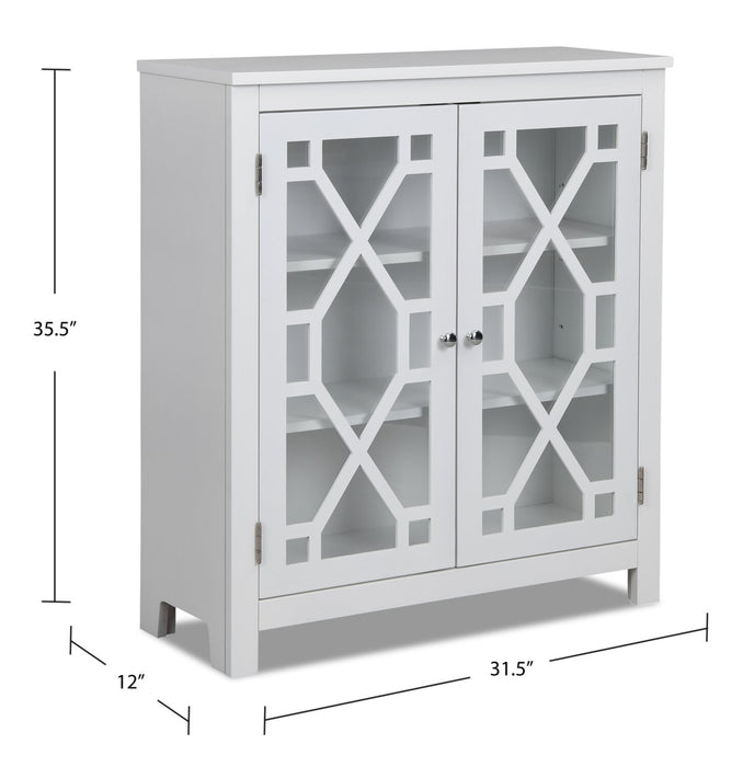 Clary 31.5\" Accent Cabinet with Glass Doors - White