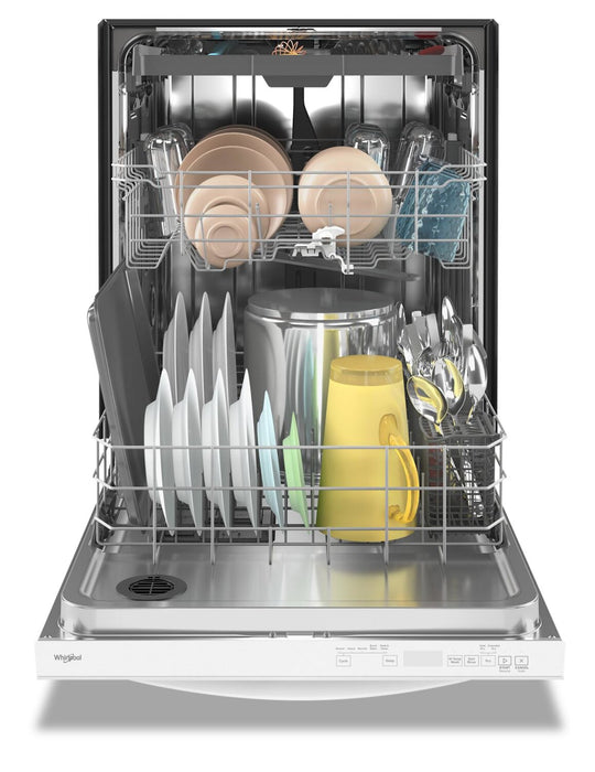 Whirlpool 24\" 47 dBA Built-In Top-Control Dishwasher with Third Rack - White - WDT750SAKW