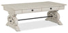 Bronwyn 50" Traditional Coffee Table with Storage - Alabaster Pine with Scroll Design Wood Base|Table à café traditionnelle Bronwyn de 50 po avec rangement - pin albâtre avec base en bois à volutes