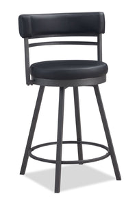 Mila Counter-Height Stool with Swivel Seat & Vegan Leather Fabric, 25