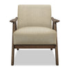 Kyra Linen-Look Fabric Accent Chair - Taupe 
