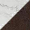 Silvia 22" Modern End Table - White and Grey Marble Look with Brown Wood Legs|Table de bout moderne Silvia de 22 po - imitation de marbre blanc et gris avec pattes en bois brun