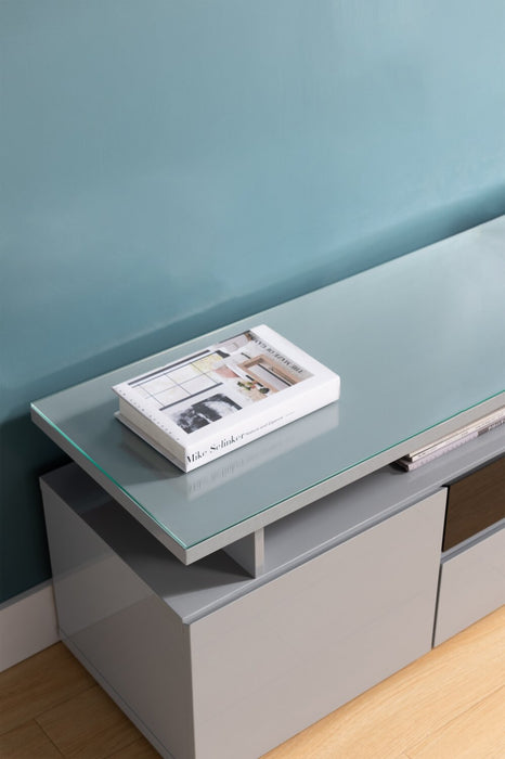Adam 68\" Modern TV Stand with Storage and Cable Management for TVs up to 75\"- Grey