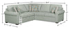 Scott Living Haven 2-Piece Left-Facing Chenille Fabric Sleeper Sectional - Seafoam Blue | Sofa-lit sectionnel de gauche Haven de Scott Living 2 pièces en tissu de chenille - bleu écume de mer