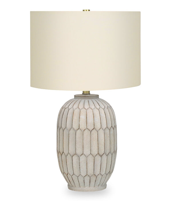 24\" Cream Textured Resin Table Lamp