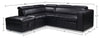 Drake 3-Piece Leather-Look Fabric Left-Facing Sleeper Sectional - Black 
