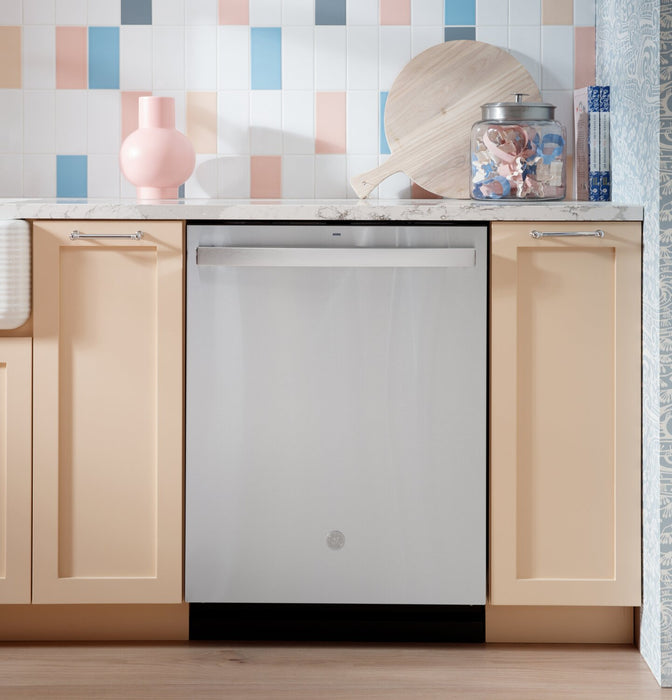 GE 24\" 45 dBA Built-In Top-Control Dishwasher with Dry Boost Technology - Stainless - GDT670SYVFS