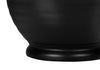 17" Black Ceramic Linen Drum Shade Table Lamp|Lampe de table de 17 po en céramique noire avec abat-jour cylindrique lin