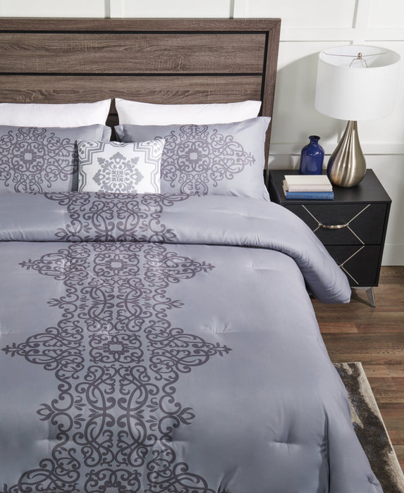 Arista 4-Piece Full/Queen Comforter Set - Grey