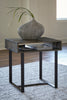 Vito 24" Modern End Table with Storage - Brown with Black Metal Legs|Table de bout moderne Vito de 24 po avec rangement - brune avec pattes en métal noir