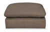 Eclipse Linen-Look Fabric Ottoman - Slate 