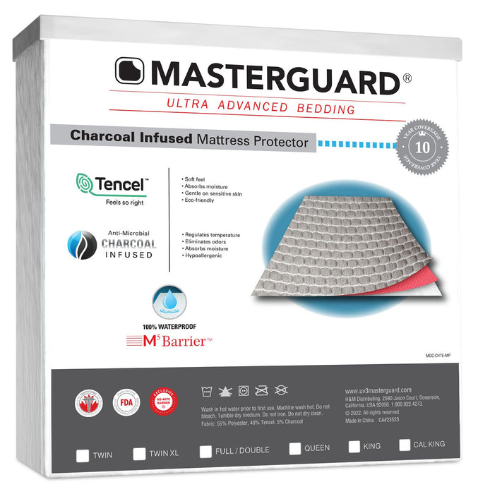 Masterguard® Charcoal Tencel™ Queen Mattress Protector