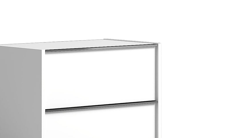 Raia Bedside 2-Drawer Nightstand - Made in Italy, 24\"W x 22\"H, Modern - White
