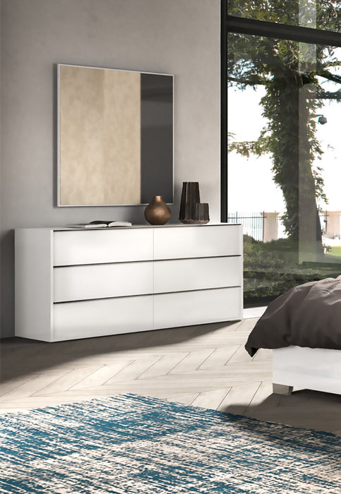 Raia Bedroom Dresser Mirror - Made in Italy, Modern - White