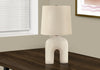 25" Cream Resin Arch Shaped Table Lamp|Lampe de table en forme d’arche de 25 po en résine crème