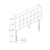 Estel Full Headboard - White - Contemporary style Headboard in White Medium Density Fibreboard (MDF), Solid Woods