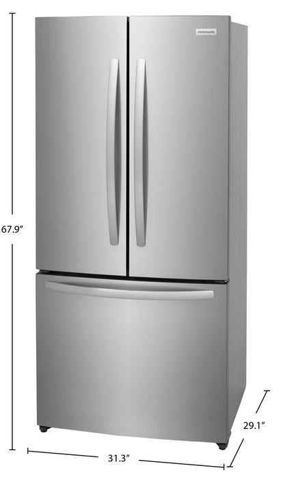 Frigidaire 31.3\" 17.6 Cu. Ft. Counter-Depth French-Door Refrigerator - Brushed Steel - FRFG1723AV