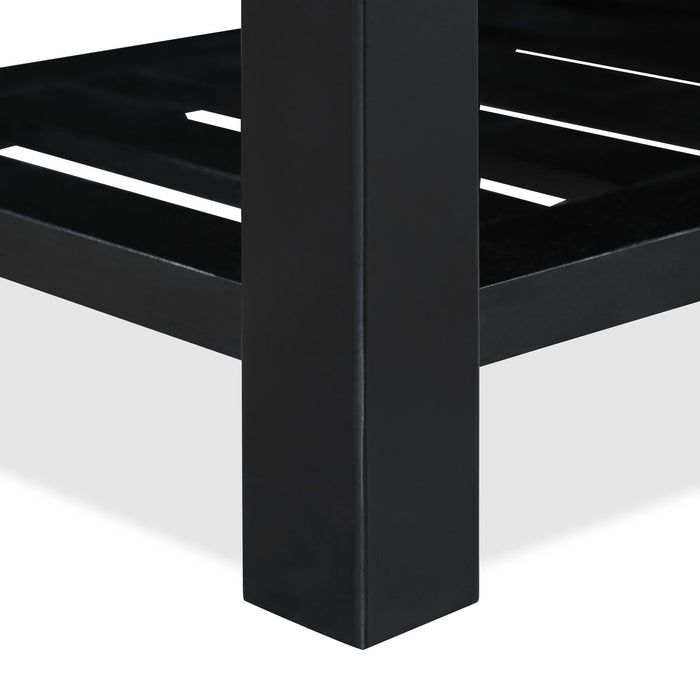Ryan 43.5\" Storage Bench with Bottom Shelf - Blue
