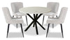 Verona 5pc Dining Set with Table & 4 Lexi Chairs, Culture Marbled Top, Metal, 42\"W Round - Taupe